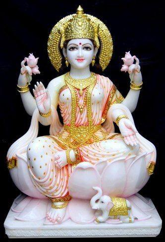 Plain Marble Laxmi Statue, Packaging Type : Thermocol Box