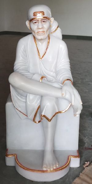 Plain Marble Sai Baba Statue, Packaging Type : Thermocol Box