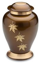 Brass Falling Leaves Cremation Urn