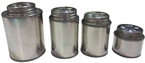 Round Glue Tin Container, Color : Silver