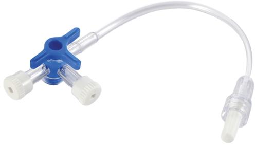 3 Way Stop Cock With Tube, for Hospital, Color : Blue, White