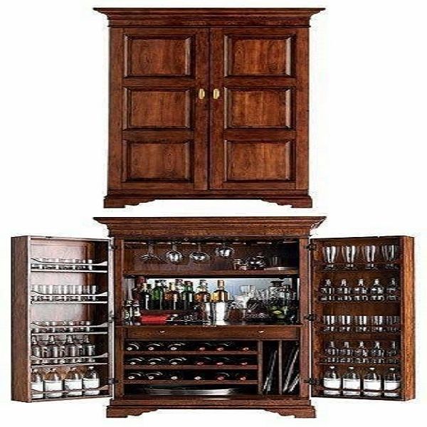 Polished Wooden Bar Cabinet, Feature : Accurate Dimension, Attractive Designs, High Strength, Quality Testedc