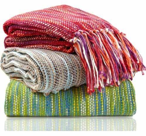 Cotton Striped Bed Throws, Width : 75 cms