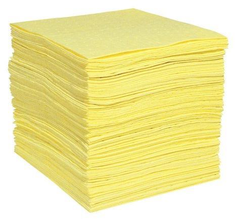 SSAFE Rectangle PP Chemical Absorbents, for Acids, Bases, Paints, Solvents, Color : Yellow