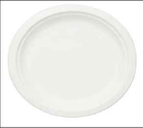 Round 7 Inch Sugarcane Bagasse Plates, Color : White