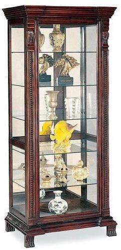 Wood Curio Cabinet, Color : Brown