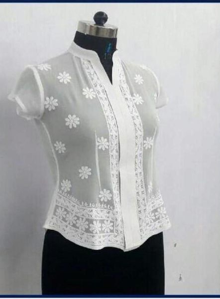 RFF-216 Lucknowi Chikankari Short Shirt, Size : M, XXL