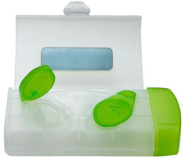 Plastic. Contact Lens Case, Color : Green White