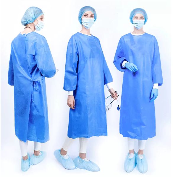 Full Sleeve Spun Bound Fabric Surgeon Medical Gowns For Hospital