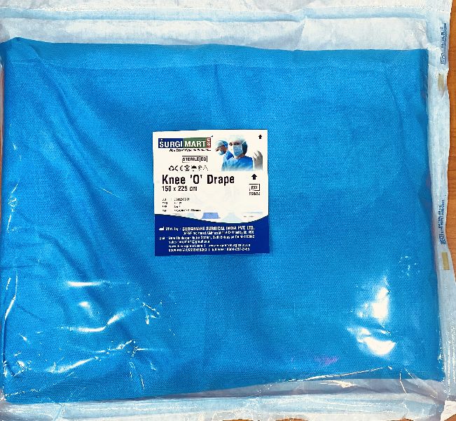 Medical Blue Surgimart Non Woven Smms 300 Gram Knee O Drape, For Hospital Use, Shelf Life : 4 Years