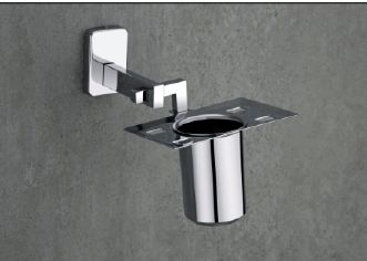 Polished Stainless Steel Rio Tumbler Holder, for Bathroom, Pattern : Plain