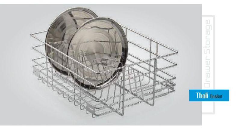 Square Stainless Steel Thali Basket, for Kitchen Use, Technics : Machine Made
