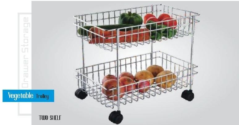 Stainless Steel Vegetable Trolley, for Kitchen, Size : Standard