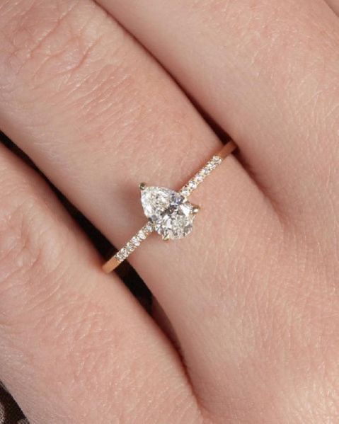 4 Carat Pear Cut Moissanite Ring