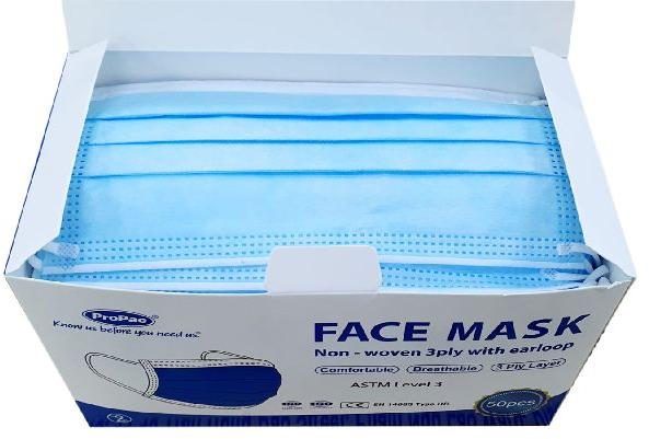 Cotton disposable face mask 4.5 inches, Packaging Type : Blue