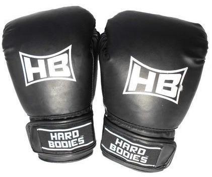 Hard Bodies Leather Boxing Gloves, Color : Black