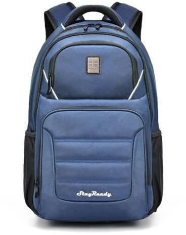 Plain Polyester School Backpack, Color : Blue