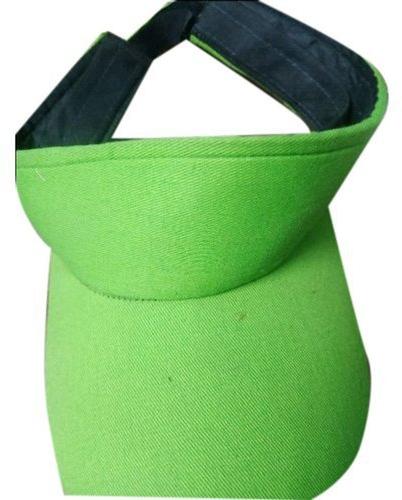Plain Cotton Visor Cap, Color : Green