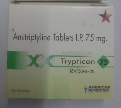 Amitriptiline Tryptican 75 Tablets, for Pharmaceuticals, Shelf Life : 2 Year