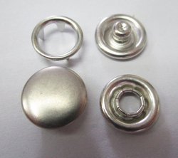 Brass Ring Snap Buttons, Shape : Round