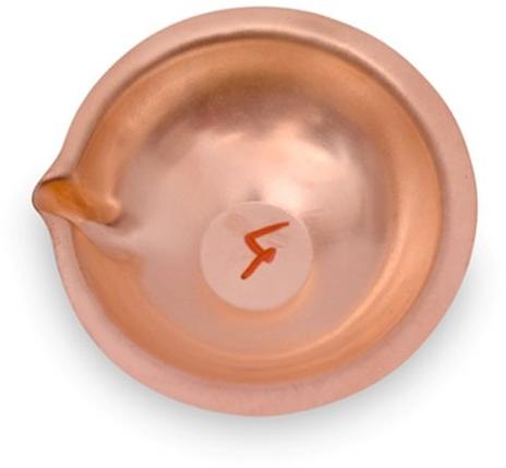 Round Polished 4 Number Copper Diya, for Pooja, Color : Brown