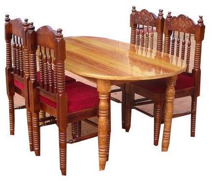 Polished Wooden Dining Table Set, for Office, Hotel, Home, Specialities : Perfect Shape, Fine Finishing