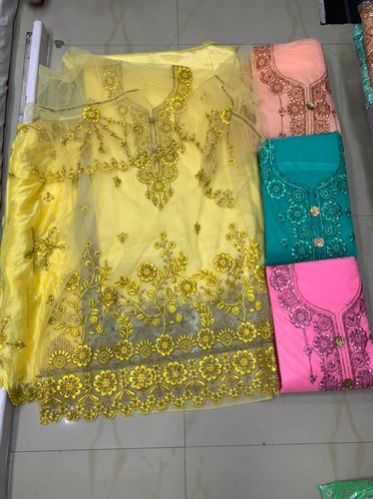 Net Unstitched Dress Material