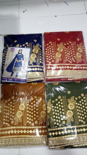 Silk Patiyala Unstitched Dress Material, for Making Ladies Garments, Pattern : embroidery work