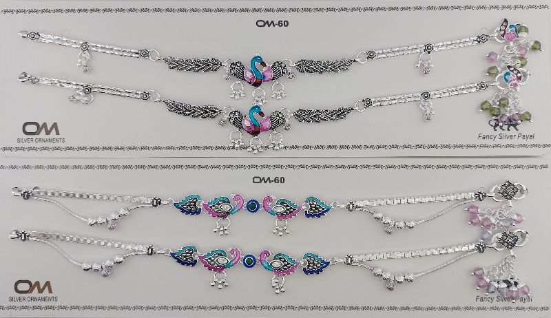 Polished Stylish Silver Anklet, Packaging Type : Plastic Packet