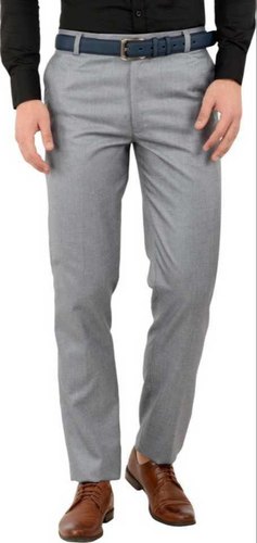 Trouser Pant Light Grey Mens Formal Non Pleated  MT102