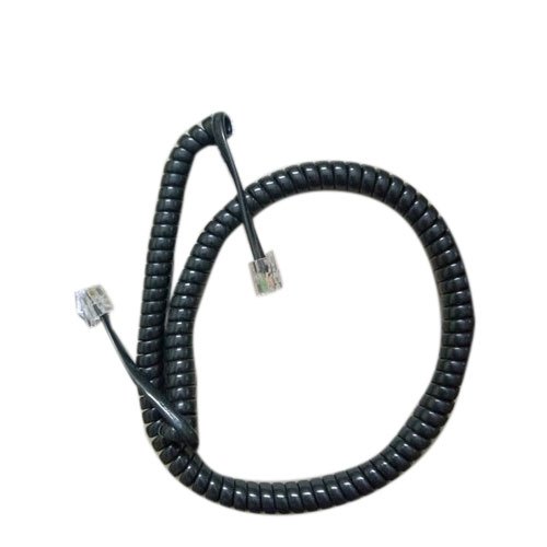 K-Pro Black Telephone Coil Cord, Length : 2.25mtr 4mtr in coiled