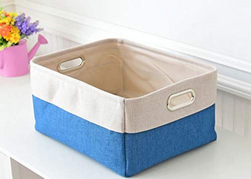 Linen Fabric Foldable Cloth Storage Basket, Size : 38x x27 x 17 cm
