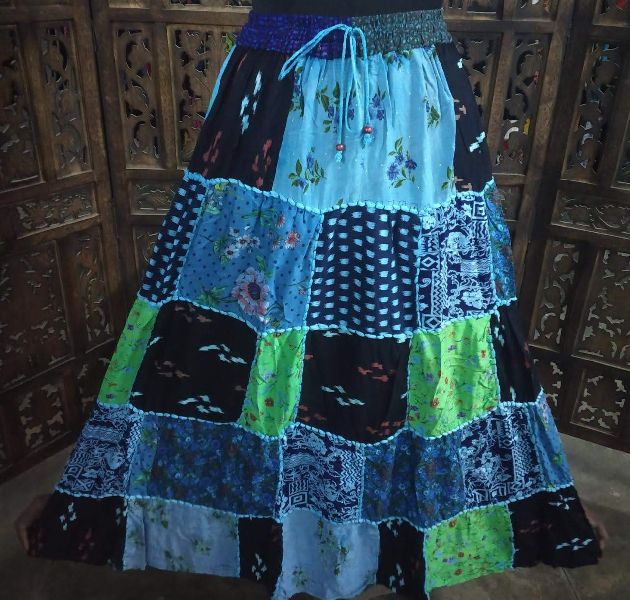 Handmade Cotton Printed skirts, for Dry Cleaning, Style : Long