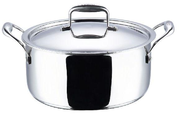 Stainless Steel Saucepot With Lid, Dimension : 24 cm
