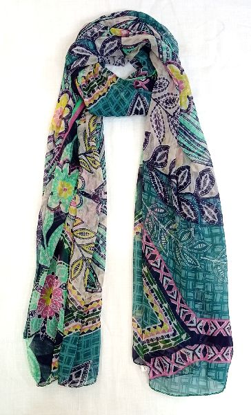 Chiffon Printed Designer Scarves, Age Group : Adults