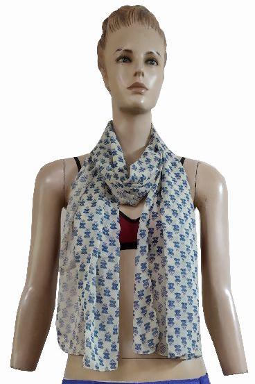 Polyester Printed Chiffon Designer Scarves, Age Group : Adults