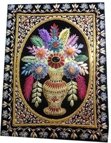 Impex Crafts Embroidered Velvet Jewel Carpet, Size : 4/6 Feet, 5/7 Feet, 3/5 Feet, 4/6 Feet etc.