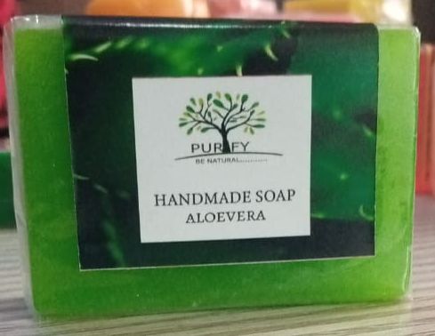 Sqaure Handmade Aloevera Soap, for Light Green, Packaging Type : Paper Cover