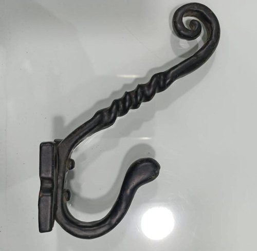 Cast Iron Twisted Hook, Color : Black