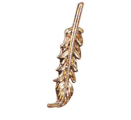 Metal Feather Tie Pin, Color : Golden