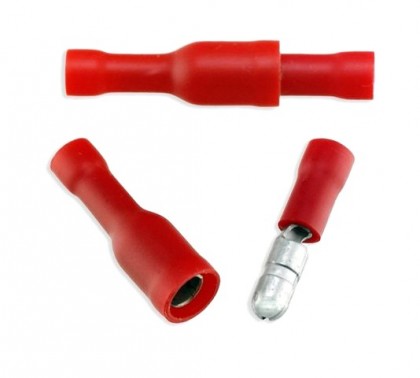 PVC+Copper Bullet Crimp Connectors, Color : Red