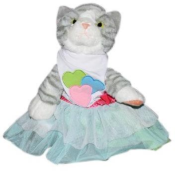 Pawzone White Lovely Hearts Frock for Kitty