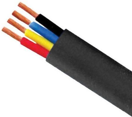Copper Four Core Rubber Cable, Color : Black
