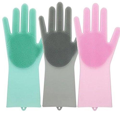 Silicone Dishwashing Hand Gloves, Packaging Type : Packet