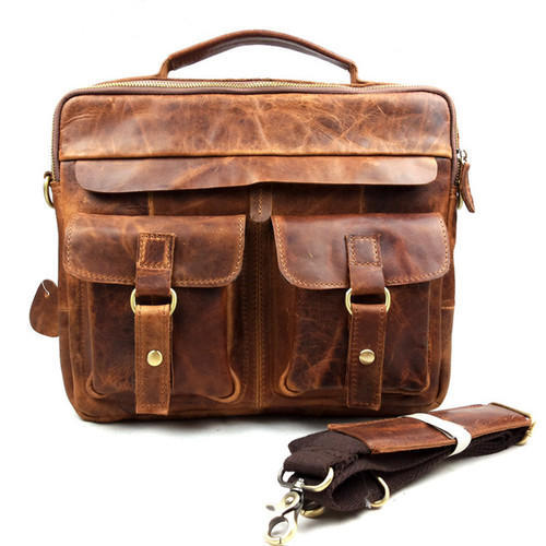 Plain leather bag, Style : Handled, Zipper