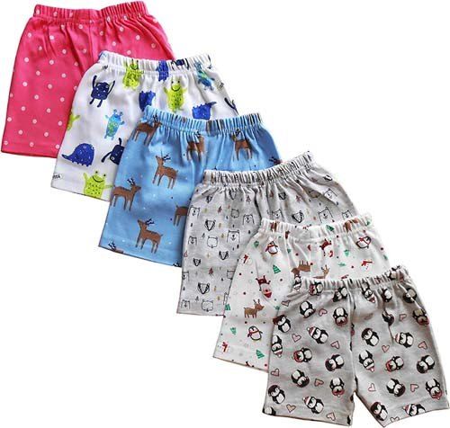 Cotton Printed Baby Shorts, Color : Multicolor
