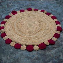 R6 Jute Rugs, for Bathroom, Home, Hotel, Office, Restaurant, Size : 3*3 feet, 4*4 feet, 5*5 feet