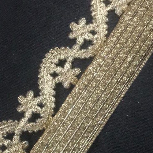 Polyester Fancy Golden Lace