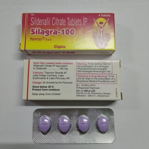 Silagra 100 Mg Tablets, For Hospital, Clinic, Purity : 100%