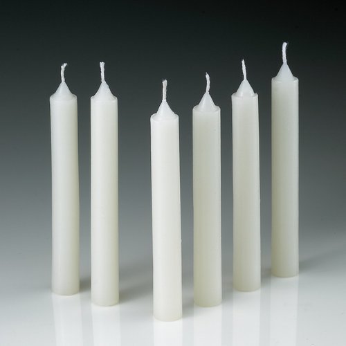 Round Wax Glossy Plain White Candles, for Smooth Texture